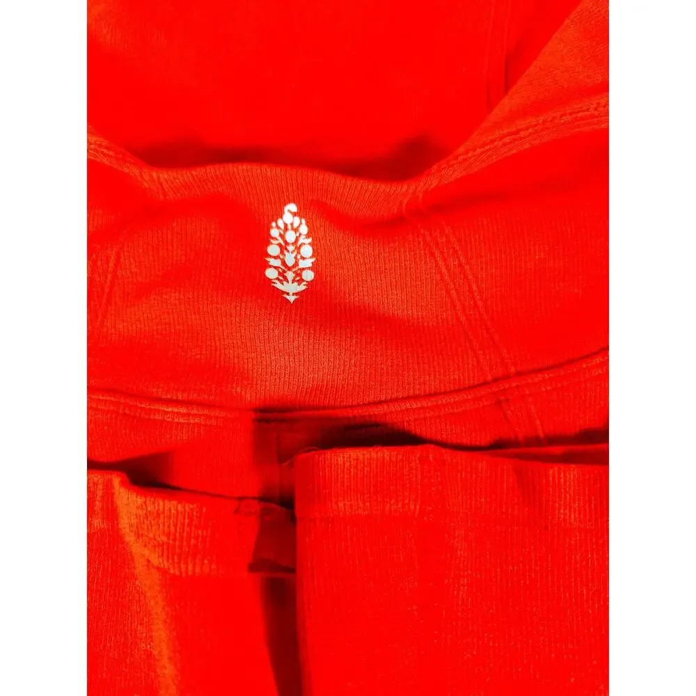 FP Movement Free People Never Better Square Neck Tank Jumpsuit Orange/red Size S